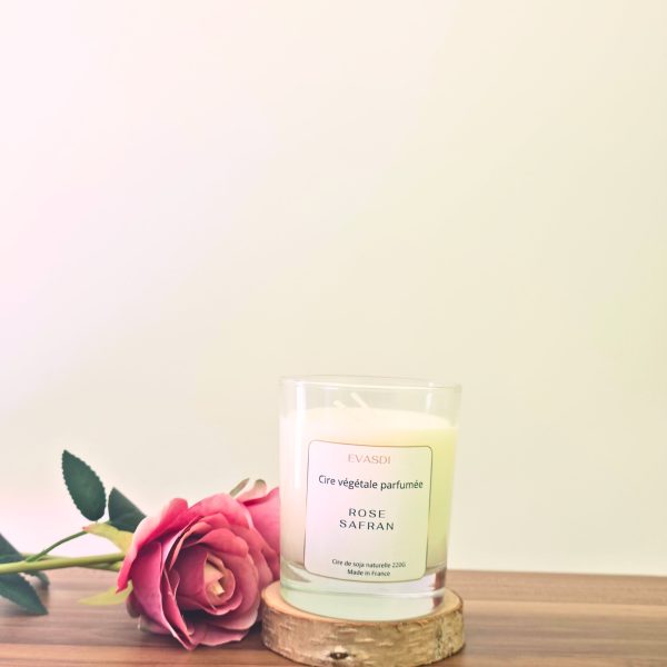 bougie parfumée rose safran